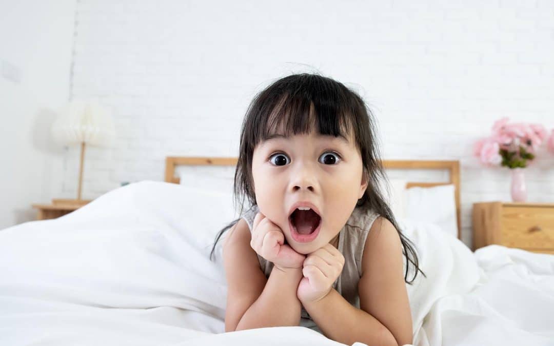 3-year-old girl who just found out she is going to the dentist.