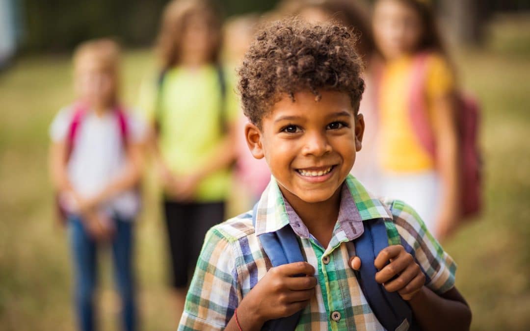 Kid going back to school in Brooklyn NY