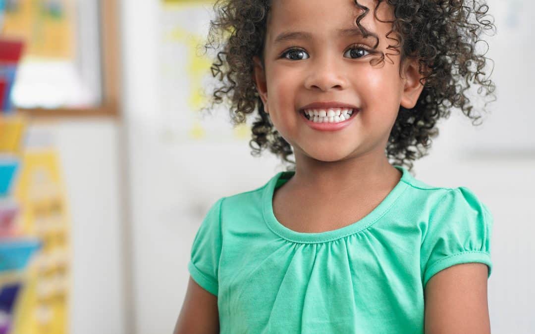 Young girl with no cavities