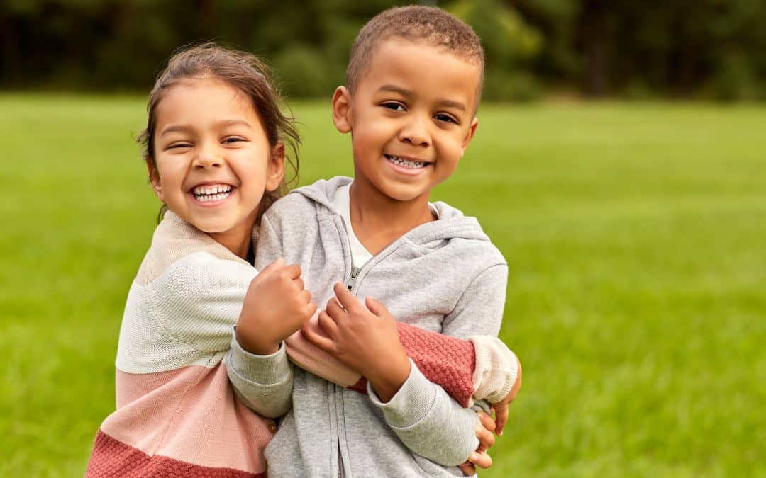 happy kids in a park in Brooklyn NY